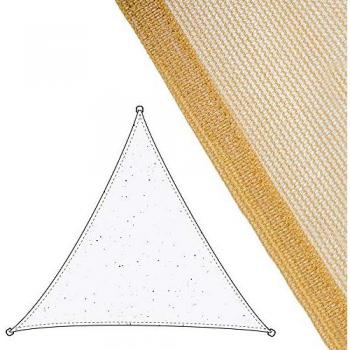 Toldo Vela de Sombra Triangular 3,5 x 3,5 m Beige HDPE con Protección UV y Transpirabilidad para Jardín y Terraza