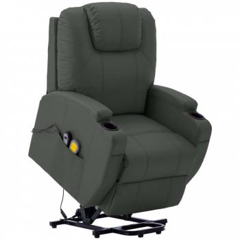 Anthracite Faux Leather Lift Chair with Massage功能
