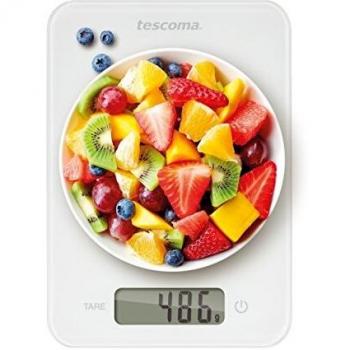 Tescoma Bilancia BALANZA DE COCINA DIGITAL 5.0 K ACCURA, Vidrio, Bianco