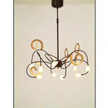 Lámpara Colgante LED Lunapark Marrón-Oro Original Extravagante