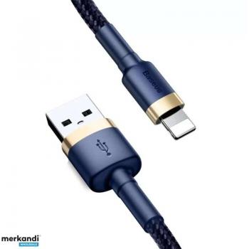 Cable Baseus Cafule Lightning 2.4A 1m Azul y Oro
