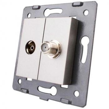 LEDBOX Mecanismo de empotrar TV + SAT, gris