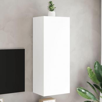Mueble de TV de pared blanca 40,5x30x102 cm de madera multicapa Vidaxl