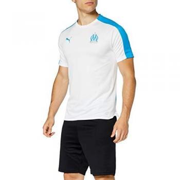 Puma Olympique de Marseille Stadium Jersey SS Without Sponsor Log T-Shirt, Hombre, White/Bleu Azur, XL