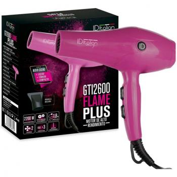 Italian Design GTI 2600 Flame Plus Secador de Pelo Profesional 2200W Motor AC Rosa