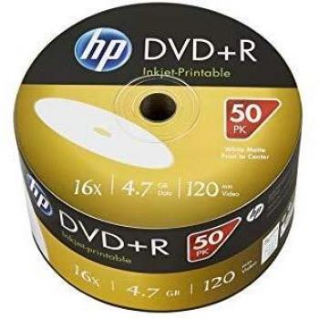 HP DVD+R 16x FF Inkjet Printable Bobina 50 uds