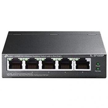 TP-Link PoE Switch 5-Port 100 Mbps, 4 PoE+ ports up to 30 W for each PoE port and 67 W for all PoE ports, Metal Casing, Plug and Play, Ideal for IP Surveillance and Access Point