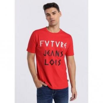 Camiseta de Manga Corta Lois Jeans 133332 Rojo