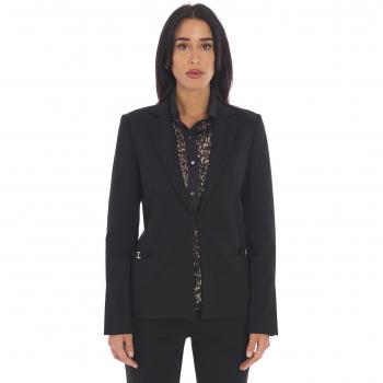 Black Twinset Blazer in Milano Stitch, Size 44