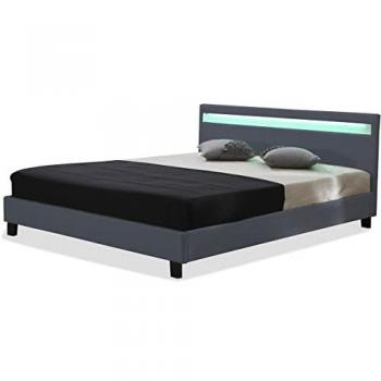 Cama LED Maria - 140 x 190 cm - Gris