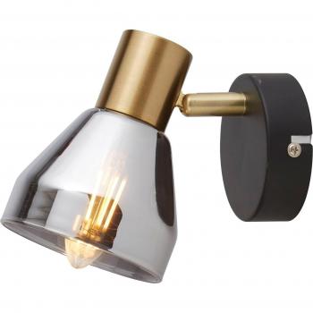 Lámpara de Techo Industrial Westminster E14 Acero Negro y Cristal Ahumado