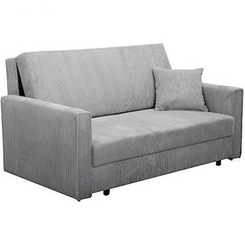 Sofá-cama Columbus 188, con función de dormir, dimensiones 153 x 85 x 98 cm, incluye caja de ropa de cama y cojines, tapizado en tela pana