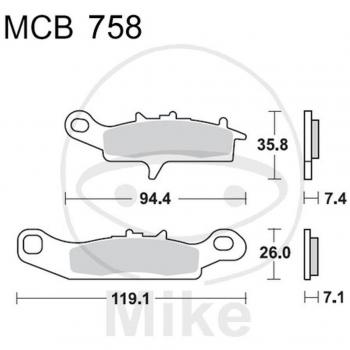 Almohadillas de freno sinterizadas TRW Lucas MCB758SI para uso fuera de carretera