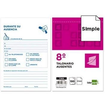 Liderpapel T103 - Talonario ausentes