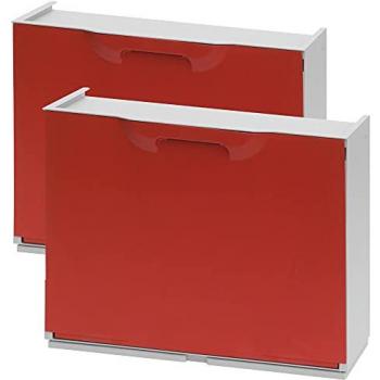 Pack de 2 zapateros polipropileno WellHome color rojo 40,1x51x17,3 cm