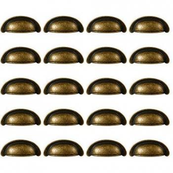 Emuca - Tirador para mueble, CC 64mm, zamak, acabado bronce, Set de 20