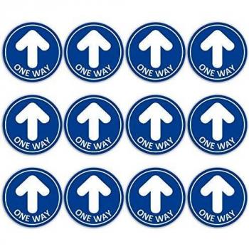 Flechas Adhesivos para Suelo,TAOPE 12 Pack One Way Etiquetas de Piso-Pared de Distancia Social, Pegatinas de Dirección 31CM para Guía de Control de Multitudes Colegio Restaurante Hospital + Raspador