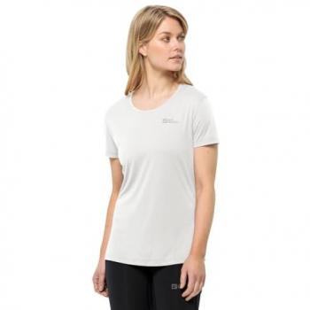 Camiseta técnica de montaña Jack Wolfskin para mujer, manga corta, color blanco, talla XL