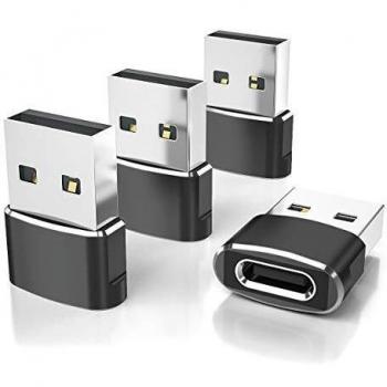 Basesailor Adaptador USB C Hembra a USB Macho 3-Pack,Conversor Cable Cargador Tipo A Para Apple Watch iWatch 7 SE,iPhone 11 12 13 14 Pro Max,AirPods iPad 8 9,Samsung Galaxy S21 S22,Tab S8,Z Flip Fold