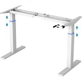 FLEXISPOT H2W Marco de Escritorio de pie con manivela, Altura Ajustable, Escritorio de pie de Acero sólido, se Adapta a Todos los tableros de Mesa comunes, la manivela no va Fija se Puede Sacar.
