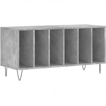 Mueble discos madera contrachapada gris hormigón 100x38x48 cm