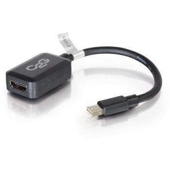 C2G Adaptador Mini DisplayPort/Thunderbolt Macho a HDMI Hembra 1080P Negro, Full HD Mini DP Compatible con Apple MacBook, Mac Mini, Mac Pro, Microsoft Surface Pro, DELL XPS y más