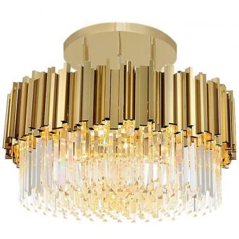 Lámpara de Techo Toolight APP1100-4CP Cristal Oro 4 Puntos de Luz E14 40x40x13,5cm