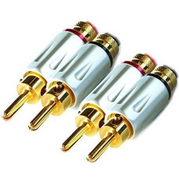 Ricable Custom BNS (Kit 4 pz) Conector Audio Hi-Fi Banana expansión para Cable Altavoces