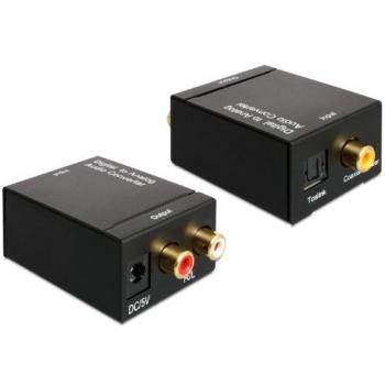 Convertidor de Audio Digital a Analógico Delock 62444, Adaptador de Audio, Color Negro