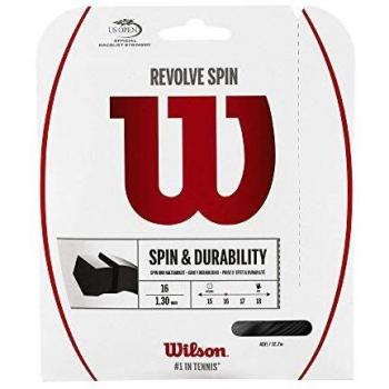 Wilson Revolve Spin Cordaje de tenis, 12.2 m, unisex, negro, 1.25 mm