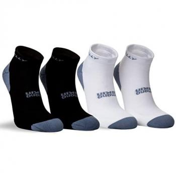 Calcetines Cortos Hilly Active Quarter con Mínima Amortiguación 2p para Correr - Blanco y Negro, Talla 35.5-39