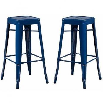 Pack de 2 Taburetes Altos (76 cm) Estilo Industrial para Comedor, Cocina y Bar