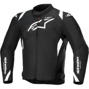 Alpinestars Chaqueta T-SP 1 V2 WP Impermeable Negra y Blanca para Motocicletas, Talla L Unisex Adulto