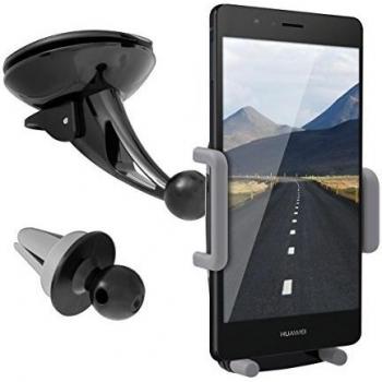 kwmobile Soporte flexible de coche para Huawei P9 Lite - Soporte de coche para el parabrisas y la rejilla de ventilación