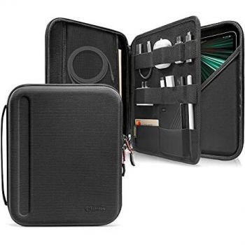 tomtoc Portfolio Case para 2020 iPad Pro de 12.9 pulgadas de 3.a y 4.a generación, bolso organizador de maletín de negocios para cargador, lápiz iPad, cable, Fit Surface Pro 12.3