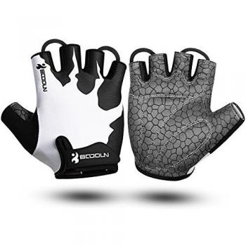 Guantes de Ciclismo Medio Dedo Unisex Guantes de Bicicleta sin Dedos con Relleno Antideslizante para MTB, Ciclismo de Carretera, Gimnasio, Crossfit y Levantamiento de Pesas S