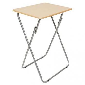 Mesa Plegable Portátil de Madera Multifuncional - Alto 48 cm x Largo 66 cm x Ancho 38 cm - Mesa Rectangular Pequeña Ideal para Terraza, Balcón, Camping y Jardín (V