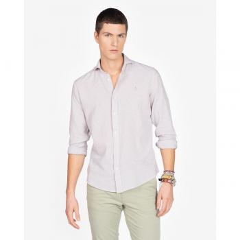Camisa de hombre slim rayas Harper Venice beige de lino