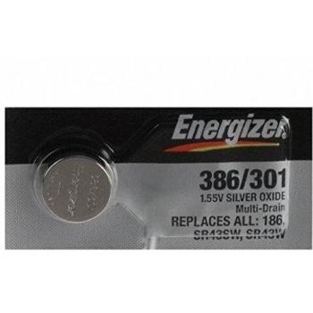 Pila de Botón Energizer 386 para Limpiadores Multiusos y Relojes, Blister de 1 unidad, tipo 301/386