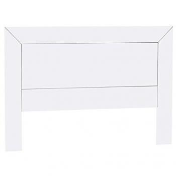 Cabecero de Pino Macizo y MDF para Somier de 150 cm, Serie Kalpe, Lacado Blanco, Medidas: 150x110x2 cm