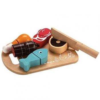 Juguete en madera - Cocina - TABLA DE CORTE carne - Medidas: 14 x 20 x 1,5 cm - Unión velcro.