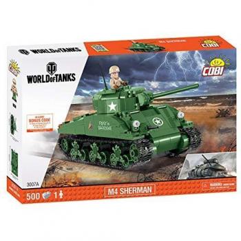 Maqueta de Tanque Militar Sherman A1/Firefly COBI 3007 - Ladrillos Construidos, Verde