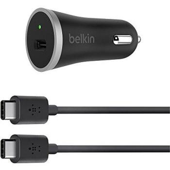 Belkin F7U005BT04-BLK - Cargador para Coche USB-C de 15 W y Cable USB-C de 1.2 m