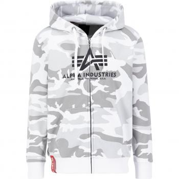 Alpha Industries Basic Zip-Up Hoodie White Camo for Men
