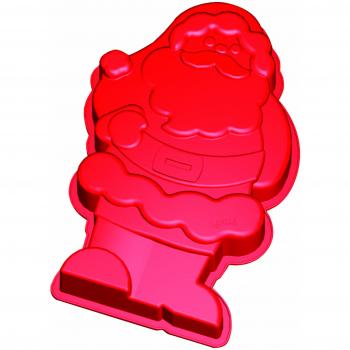Lékué Celebrate - Molde, diseño Papa Noël, 1500 ml, color rojo