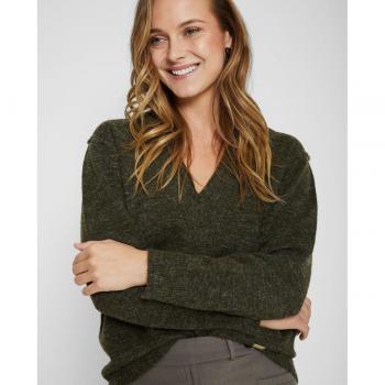 Jersey de mujer ancho con cuello pico