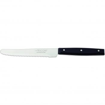 Arcos Serie Cuchillos de Mesa, Cuchillo Postre, Hoja Serrada de Acero Inoxidable Nitrum de 110 mm, Mango de Nylon Color Negro
