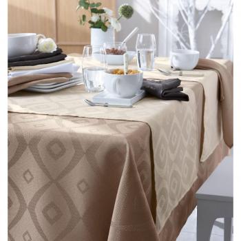 Tradilinge ~ Brunch Ecru – rel6708, poliéster, beige, Nappe Ø180