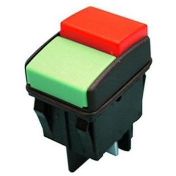 Módulo Empotrable con Dos Interruptores Unipolares a Pulsador - Cuerpo Negro y Teclas Rojo y Verde Electro DH 11.414.I/NRV