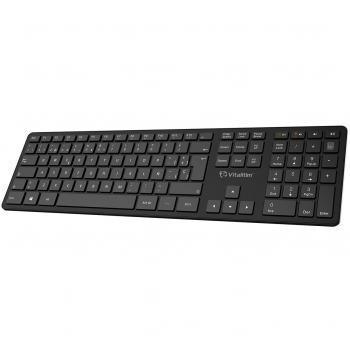 Vitalitim Teclado Inalámbrico Ultra-Delgado 2.4GHz para PC Tablet Smart TV y Portátil - Negro